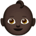 👶🏿 baby: dark skin tone display on Apple